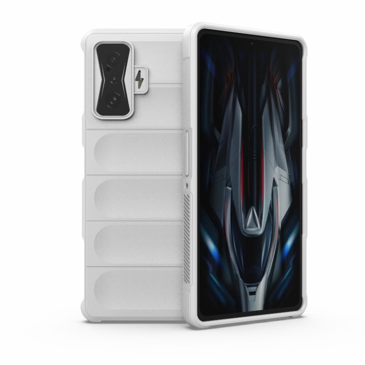 Rugged TPU phone case with flannel lining, white, for Xiaomi Redmi K50 Gaming