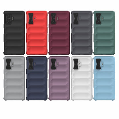 Assorted TPU phone cases in black, red, purple, grey, and teal