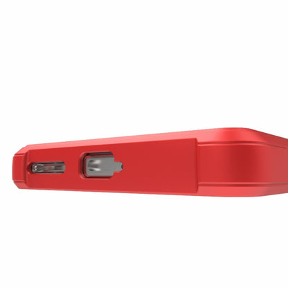 Red TPU phone case side profile with button and port openings