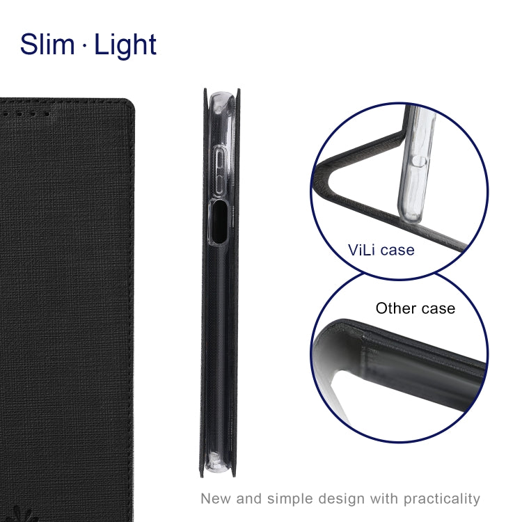 Black slim folio phone case with thin side profile and magnetic flap