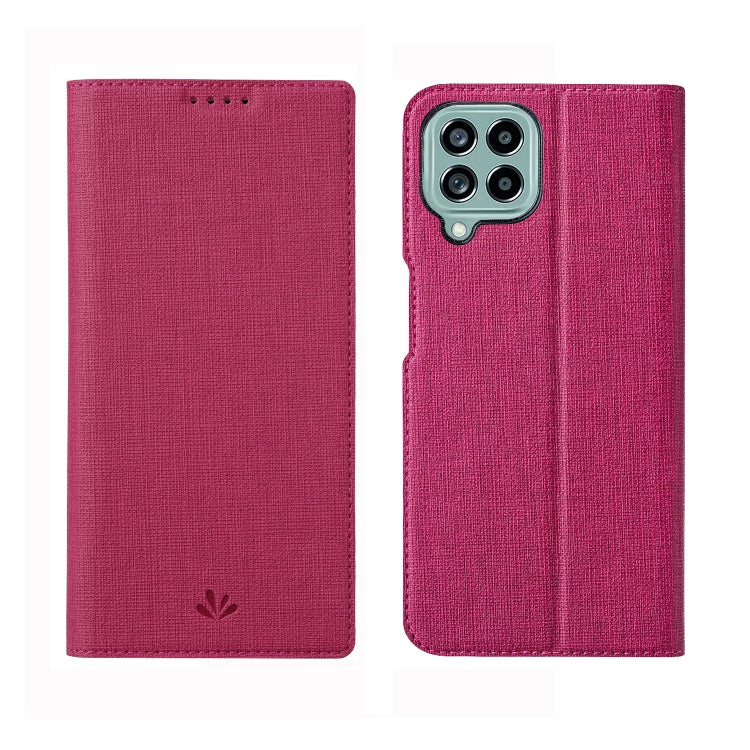 Rose red folio phone case with magnetic closure and camera cutout
