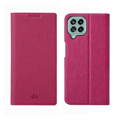 Rose red folio phone case with magnetic closure and camera cutout
