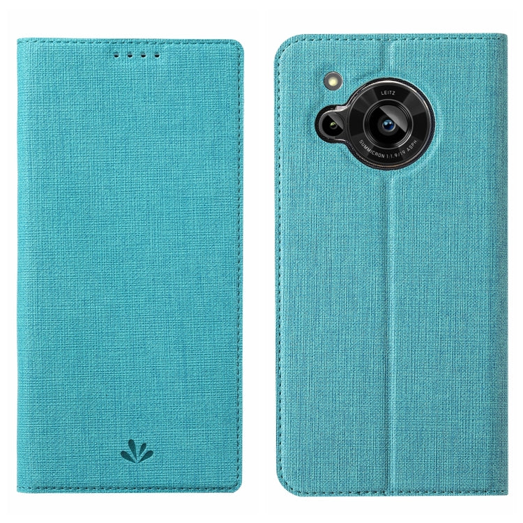 Teal fabric folio phone case with flip cover and camera cutout