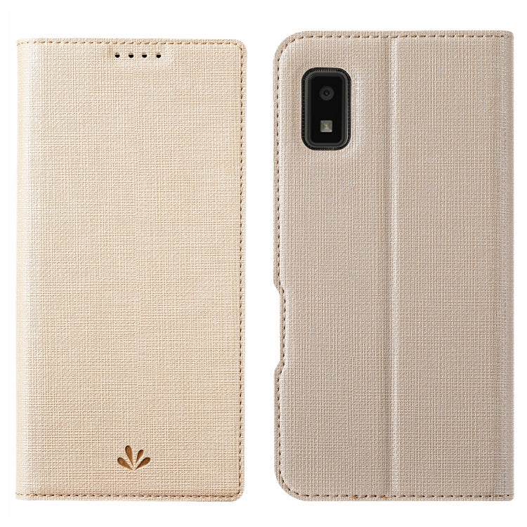 Beige fabric folio phone case with flip cover and camera cutout