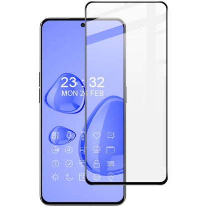 Smartphone screen with full-screen clear tempered glass protector film applied