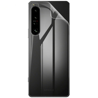 Clear curved hydrogel back protector film covering the Xperia 1 IV rear