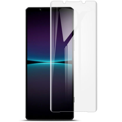 Curved hydrogel screen protector film for smartphone front, clear and cut to fit.