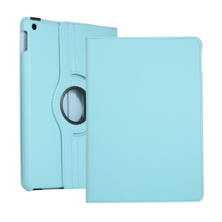 Light-blue leather tablet case with rotating holder for Lenovo M10 Plus 3rd