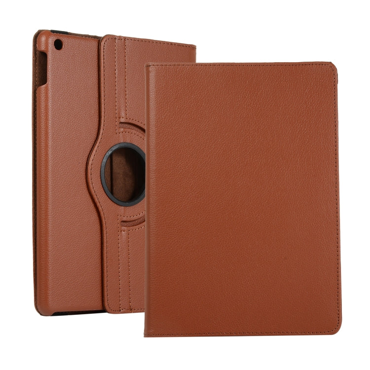 Brown leather tablet case with circular rotating holder for Lenovo M10 Plus 3rd