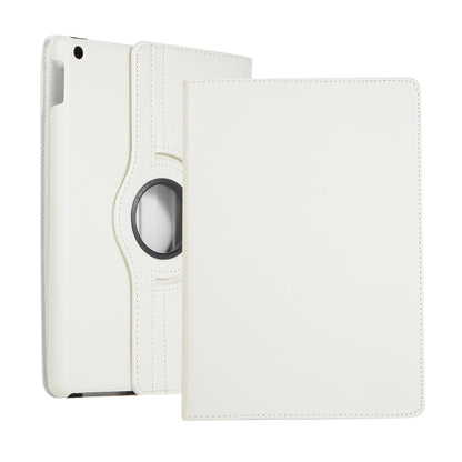 White leather tablet case with 360° rotation holder ring and fold cover