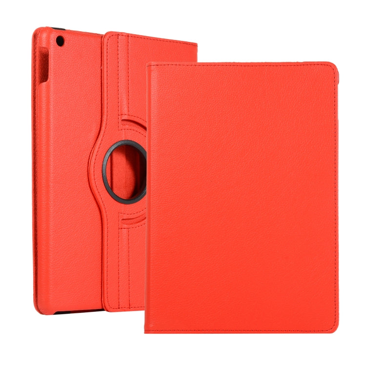 Red leather tablet case with 360° rotation holder ring and front cover