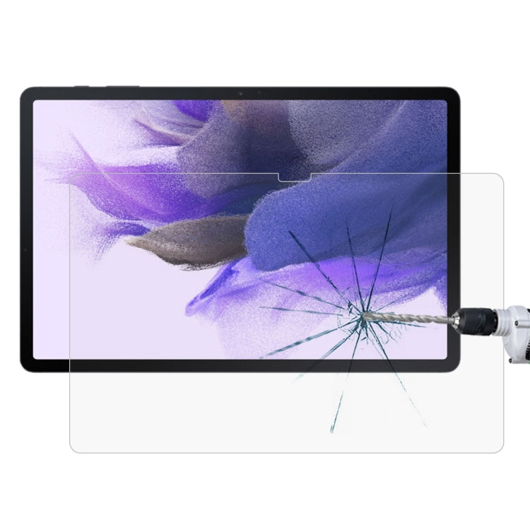 Tablet tempered glass screen protector film, clear shield over screen with impact crack