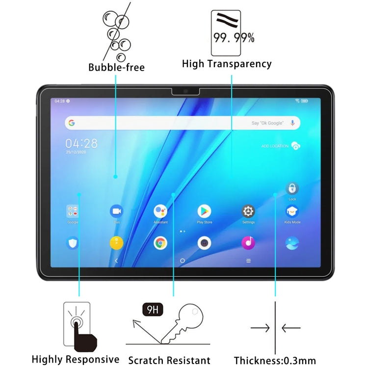 Tablet tempered glass screen protector for touchscreen; scratch resistant and 9H