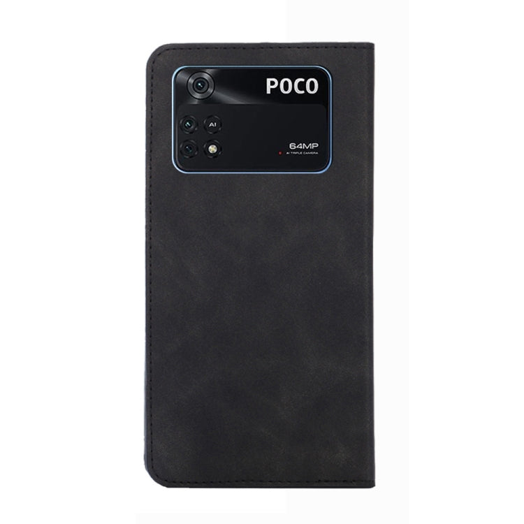 Magnetic flip leather phone case, black, with camera window and rear cutouts