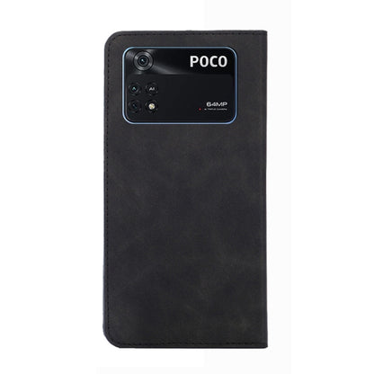 Magnetic flip leather phone case, black, with camera window and rear cutouts