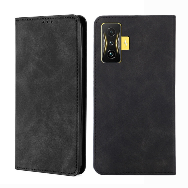Magnetic flip leather phone case, black, with camera cutout and phone protection frame