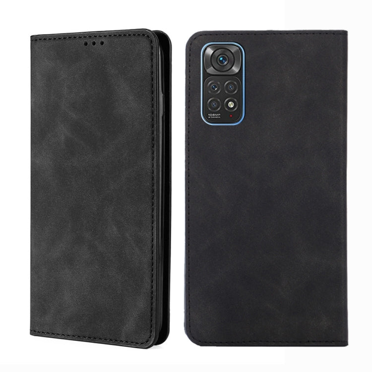 Magnetic flip leather phone case, black, front flip and back camera cutout