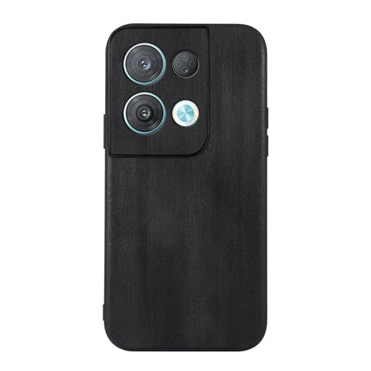 Black PU phone case with textured finish and camera cutouts