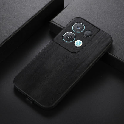 Black PU phone case with textured back and camera cutouts