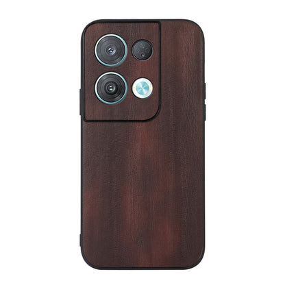 Brown PU phone case with textured back and camera cutouts
