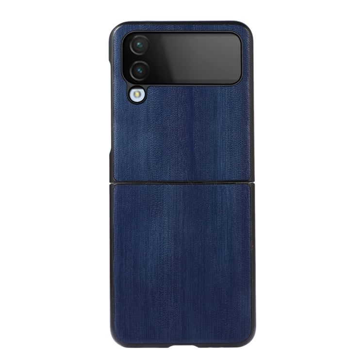 Dark blue PU phone case with textured finish and camera and flash cutouts