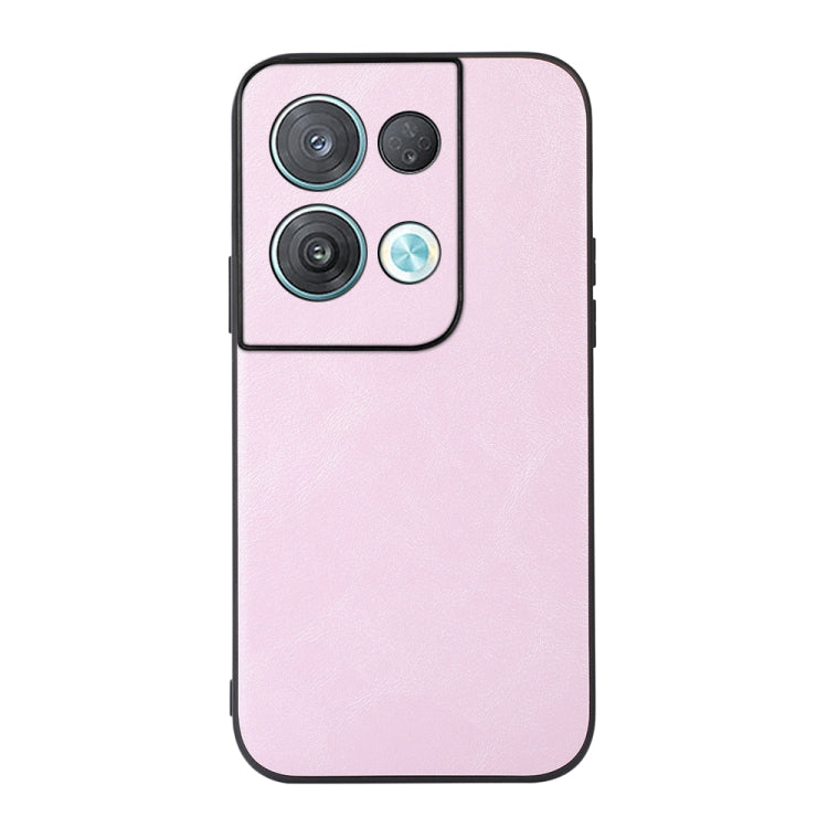 Pink cowhide-texture PU phone case with camera cutouts and protective bumper