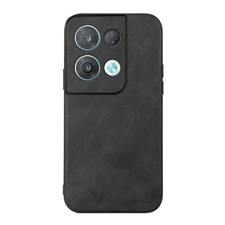 Black cowhide-texture PU phone case with camera cutouts and raised edges