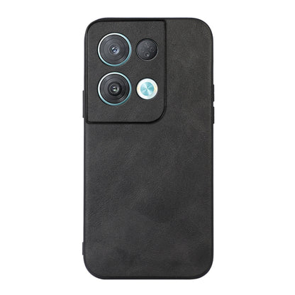 Black cowhide-texture PU phone case, smooth textured finish with camera openings