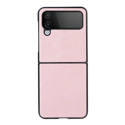 Cowhide-texture PU phone case, pink, dual-piece back with camera and flash cutouts