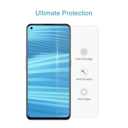 Tempered glass screen protector film featuring anti-smudge, anti-scratch, and anti-glare icons