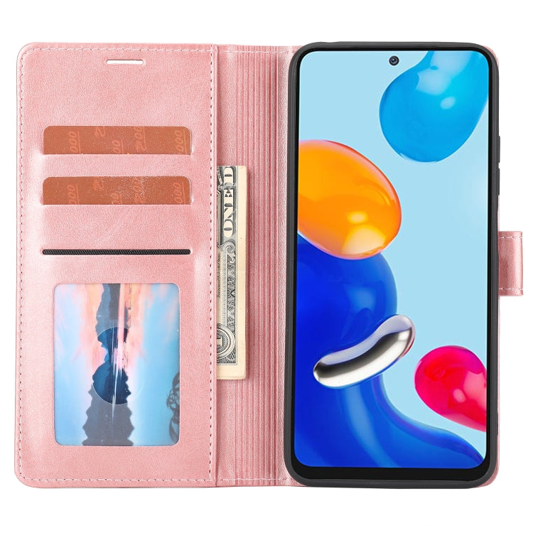 Pink wallet flip phone case interior with card slots and window pocket, smartphone inserted