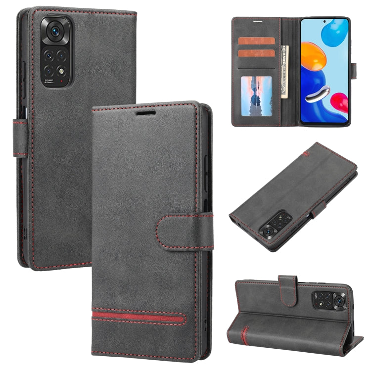 Gray flip leather wallet phone case with stitched folio, card slots, and camera cutout