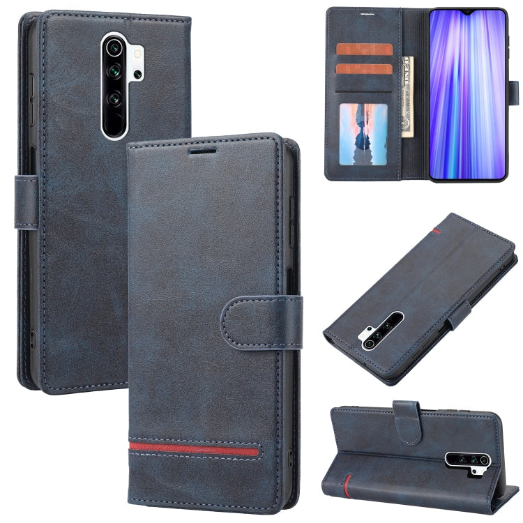 Blue leather wallet flip phone case with card slots, flip cover, and camera cutout