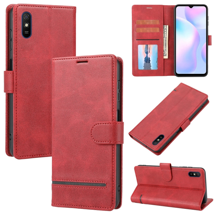 Rose red leather wallet flip phone case with card slots, flip cover, and camera cutout