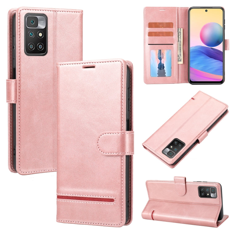 Pink leather flip phone wallet case with card slots and magnetic closure.
