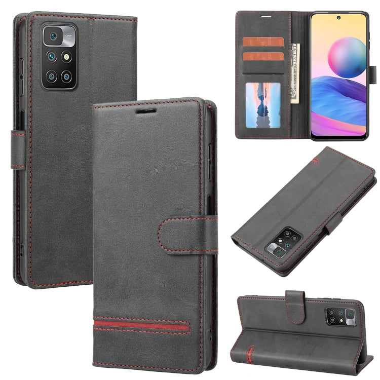 Dark gray leather flip phone wallet case with card slots and magnetic closure.
