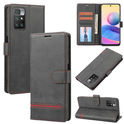 Dark gray leather flip phone wallet case with card slots and magnetic closure.