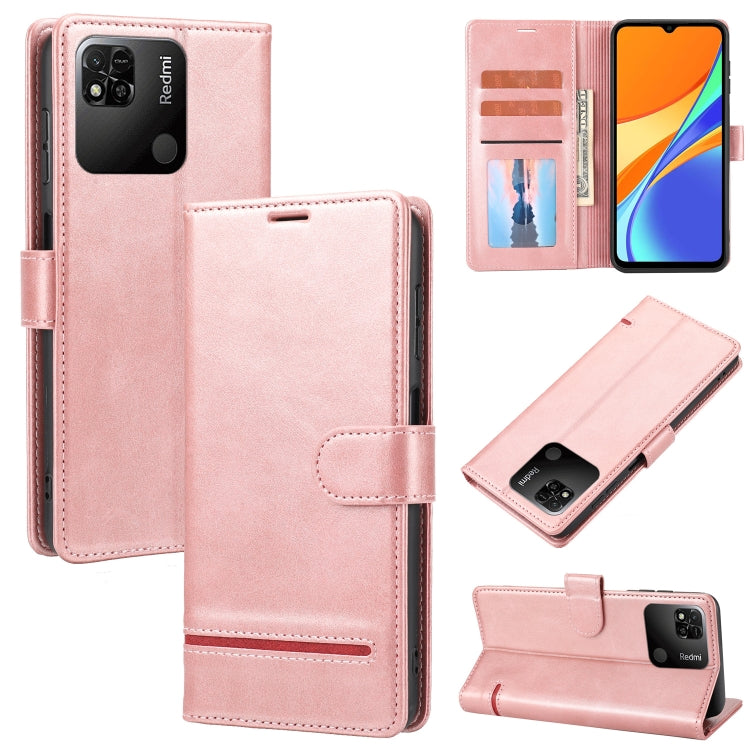 Pink leather flip phone wallet case with magnetic strap and card slots