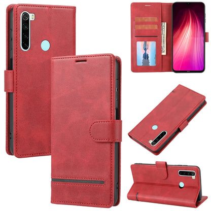 Coral red leather wallet flip phone case with card slots and magnetic fold-over closure