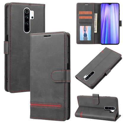 Dark gray leather wallet flip phone case with card slots and camera cutout