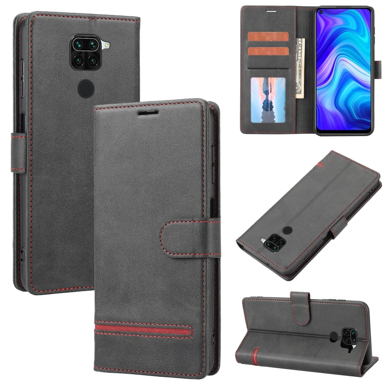 Charcoal gray leather wallet flip phone case with card slots and camera cutout