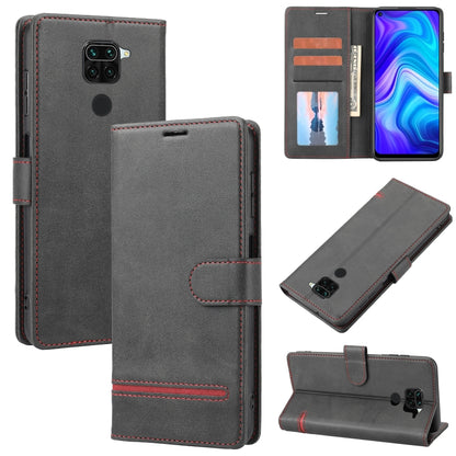 Charcoal gray leather wallet flip phone case with card slots and camera cutout
