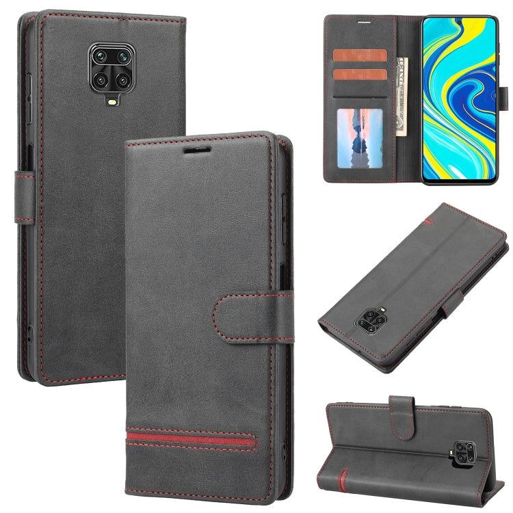 Charcoal leather wallet flip phone case with card slots, inner holder, and magnetic cover