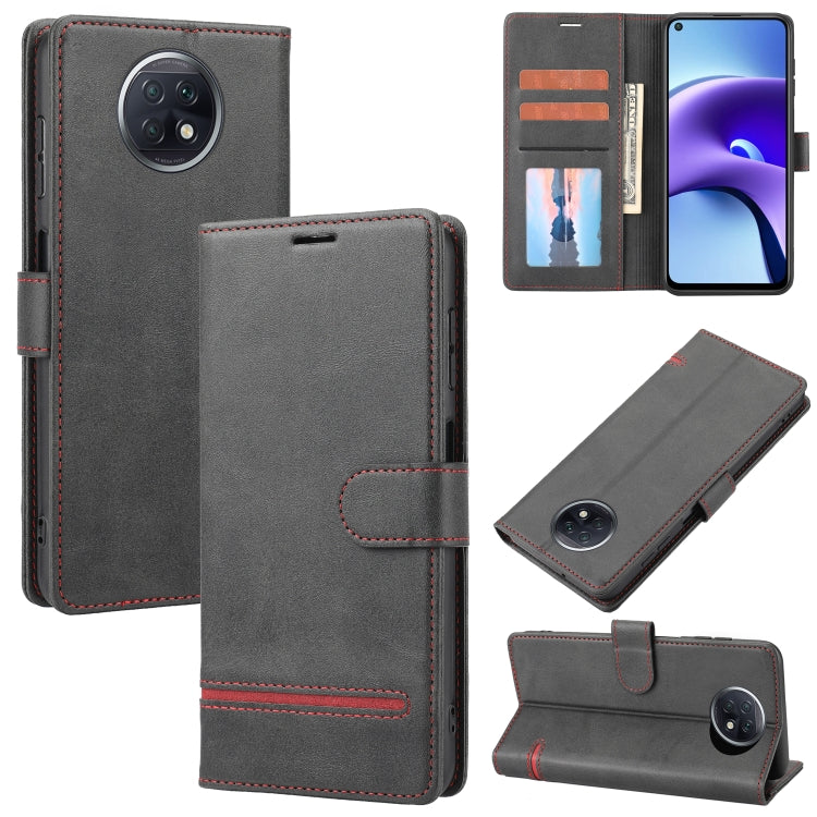 Dark gray leather wallet flip phone case with card slots, inner holder, and magnetic cover