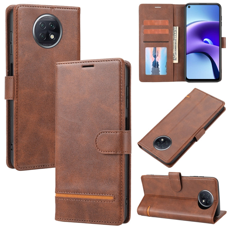 Tan brown leather wallet flip phone case with card slots, inner holder, and magnetic cover