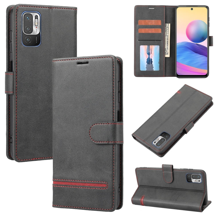 Black wallet flip leather phone case with card slots and secure side strap closure