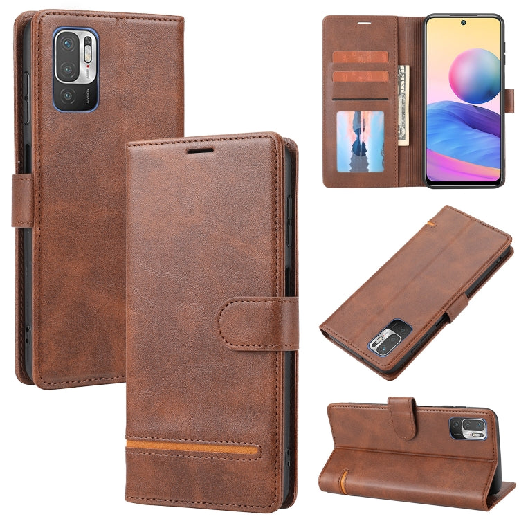 Brown wallet flip leather phone case with card slots and secure side strap closure