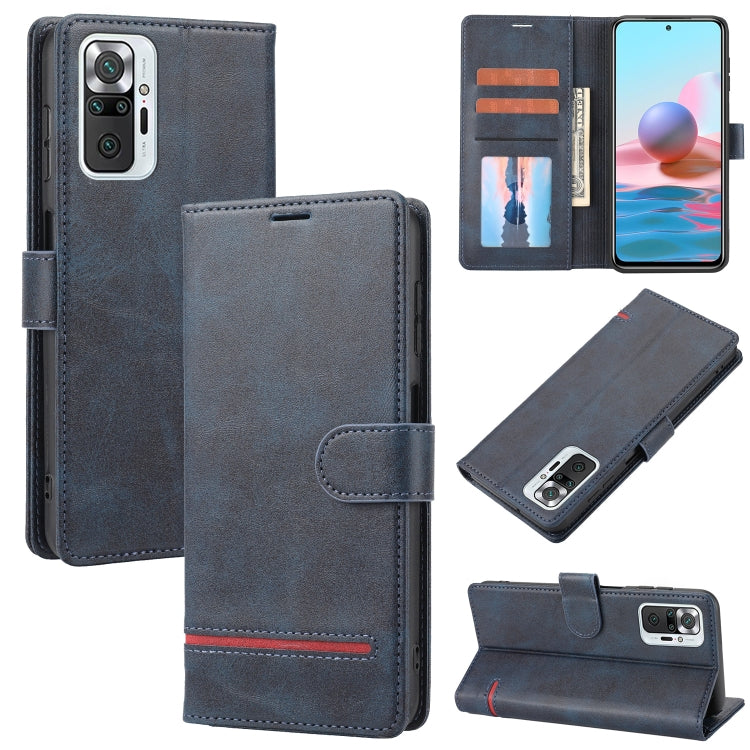 Navy wallet flip leather phone case with card slots and secure side strap closure
