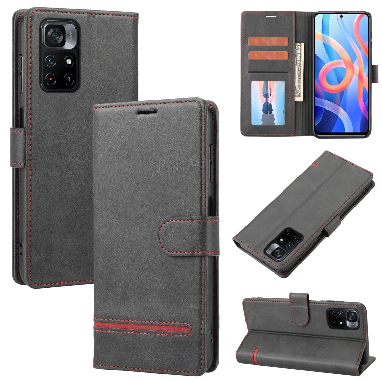 Gray leather wallet flip phone case with card slots and camera cutout