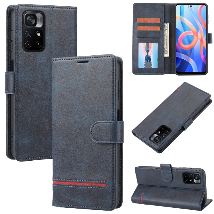 Gray leather wallet flip phone case with stitched strap and card holder